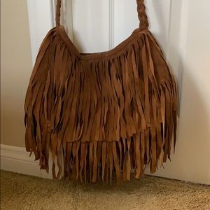 JJ Winters Suede Fringe Bag (Rust)